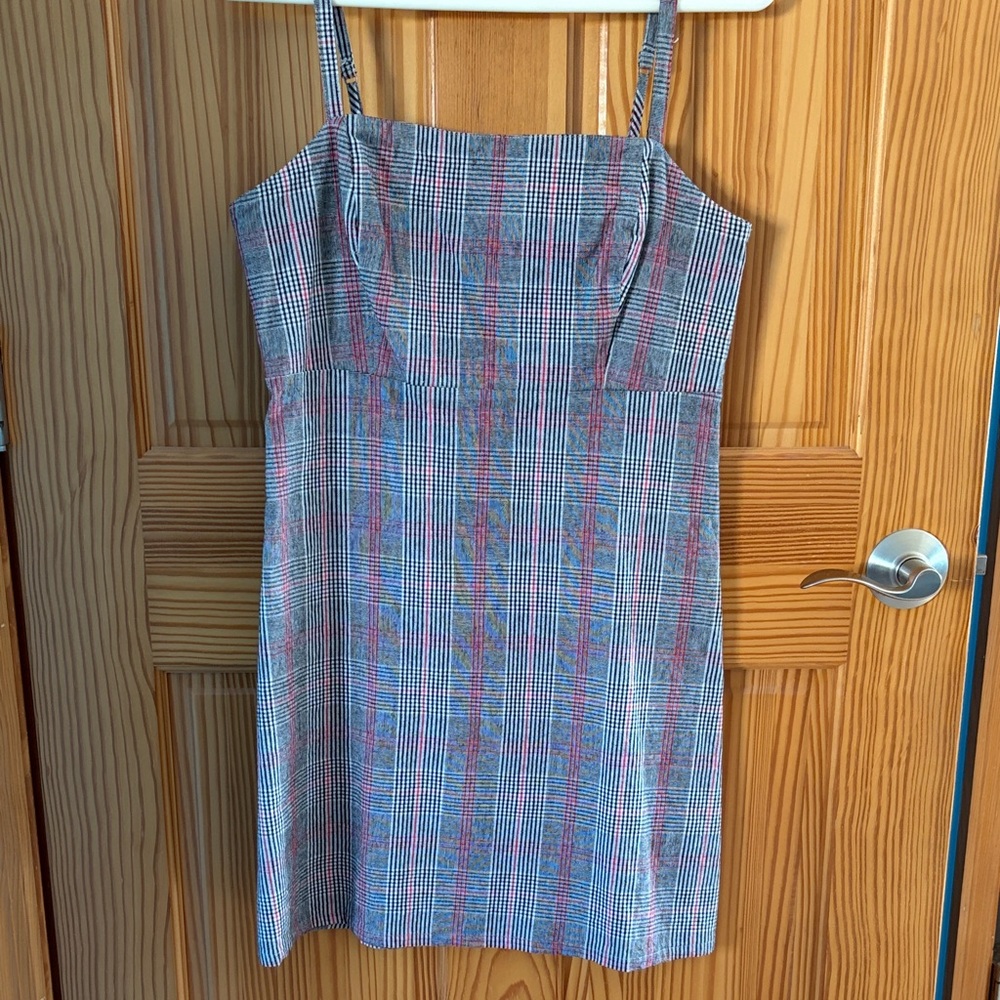 Hollister Black and Red Plaid Mini Dress